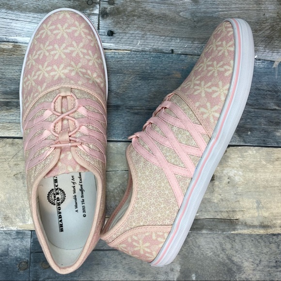 The Bradford Exchange Shoes - Laced with Hope Floral Sneakers with Cord Laces